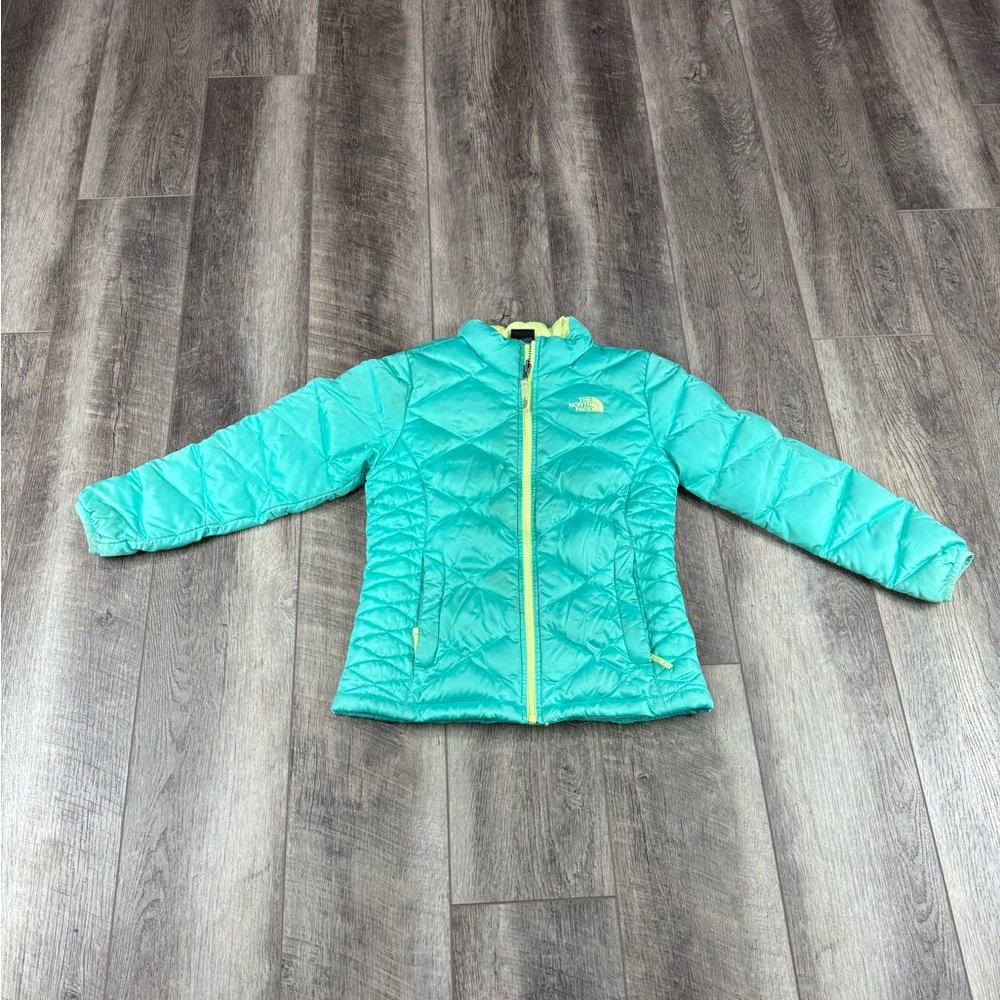 North Face Teal Quilted Jacket - Picture 1 of 16